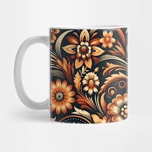 Orange Floral Motif Mug